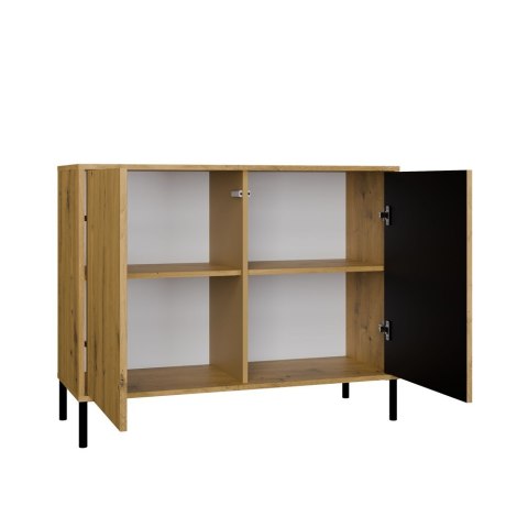 Komoda Szafka do salonu Dąb Artisan Lamele Front Ryflowany Tip-on Siena 2D