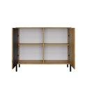 Komoda Szafka do salonu Dąb Artisan Lamele Front Ryflowany Tip-on Siena 2D
