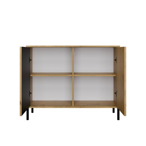 Komoda Szafka do salonu Dąb Artisan Lamele Front Ryflowany Tip-on Siena 2D
