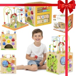 Kostka sensoryczna edukacyjna Sorter klocki 5w1 na prezent dla Dzieci Viga