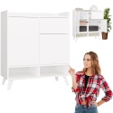 Komoda Biała Kalina 80x92x35 cm Szafka 2 Szafki 1 Szuflada Na Nóżkach