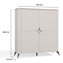 Komoda Szafka do Salonu Dąb Castello Kaszmir 4 Drzwi Półki 125x135 Lora 4D