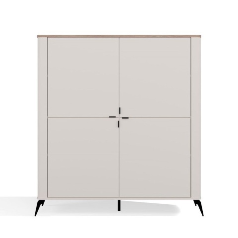 Komoda Szafka do Salonu Dąb Castello Kaszmir 4 Drzwi Półki 125x135 Lora 4D
