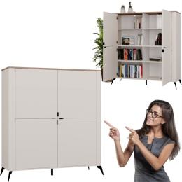 Komoda Szafka do Salonu Dąb Castello Kaszmir 4 Drzwi Półki 125x135 Lora 4D