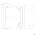 Szafa z Lustrem 50 cm do Przedpokoju Wieszak Półki Antracyt Artisan DUET