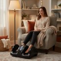 Masażer elektryczny do stóp i nóg z funkcją grzania refleksologia 4 tryby pilot 40W ModernHome