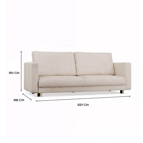 Sofa Kanapa z Funkcją spania Wygodna 3os Mona Pojemnik na pościel do salonu