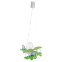 Lampa Wisząca Samolot szaro-zielony E27 Sufitowa Drewniana dla Dzieci