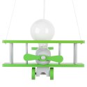 Lampa Wisząca Samolot szaro-zielony E27 Sufitowa Drewniana dla Dzieci