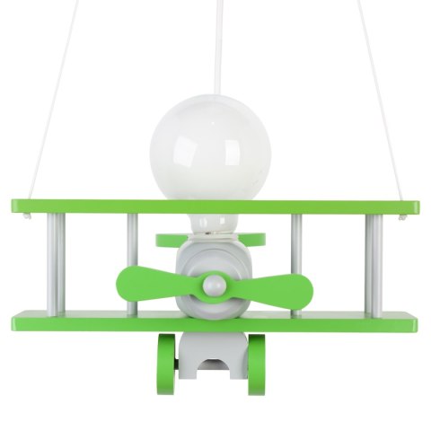 Lampa Wisząca Samolot szaro-zielony E27 Sufitowa Drewniana dla Dzieci