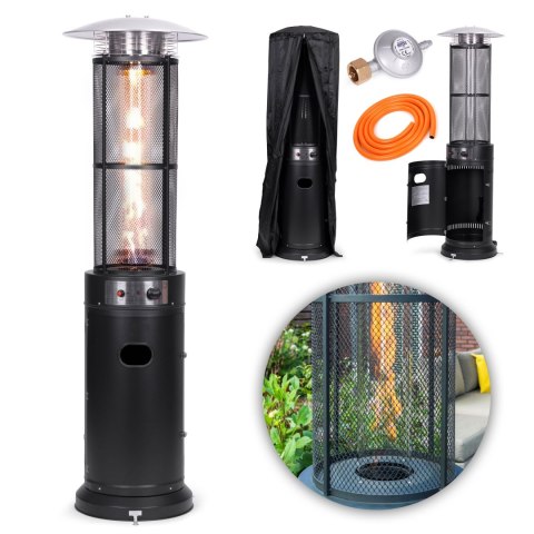 Ogrzewacz parasol gazowy grzejnik 11 kW szklany na ogród patio reduktor wąż pokrowiec MultiGarden