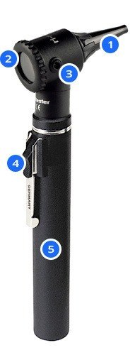 RIESTER RI-MINI Otoskop XL 2,5 V, czarny, w twardym futerale