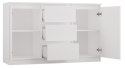 Komoda Duża Zestaw 200x75x40 cm Biała Szafka x3 Szuflada x6 Komplet 3D6S