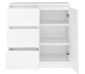 Komoda Duża Zestaw 200x75x40 cm Biała Szafka x3 Szuflada x6 Komplet 3D6S