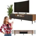 SZAFKA RTV 160 KAMA SLIM ARTISAN/CZERŃ RYFLOWANA NOWOCZESNA
