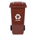 Zestaw 5 koszy na śmieci pojemniki 5x120L niebieski zielony żółty czarny brązowy makulatura szkło plastik odpady zmieszane BIO g