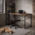 Biurko komputerowe szkolne 120x60 cm regał z 3 półkami ciemny orzech loft ModernHome