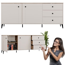 Komoda z szufladami Szafka do Salonu Kaszmir Dąb Castello Ella 2D3S 183x75