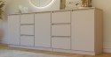 Komoda Duża Zestaw 200x75x40 cm Kaszmir Szafka x3 Szuflada x6 Komplet 3D6S