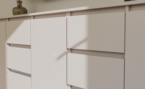 Komoda Duża Zestaw 200x75x40 cm Kaszmir Szafka x3 Szuflada x6 Komplet 3D6S