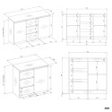 Komoda Duża Zestaw 200x75x40 cm Kaszmir Szafka x3 Szuflada x6 Komplet 3D6S