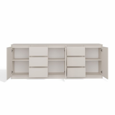 Komoda Duża Zestaw 200x75x40 cm Kaszmir Szafka x3 Szuflada x6 Komplet 3D6S