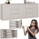 Komoda Duża Zestaw 200x75x40 cm Kaszmir Szafka x3 Szuflada x6 Komplet 3D6S