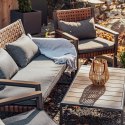 Zestaw Mebli Ogrodowych Komplet taras Sofa Fotele Stolik Szary Ravia