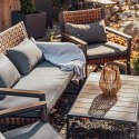 Zestaw Mebli Ogrodowych Komplet taras Sofa Fotele Stolik Szary Ravia