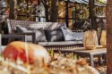 Zestaw Mebli Ogrodowych Komplet taras Sofa Fotele Stolik Szary Ravia