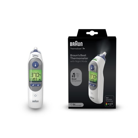 Braun IRT6525 Thermoscan 7+ z trybem nocnym Termometr do ucha