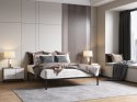 Łóżko Stelaż 160x200 cm podwójne Metalowy Alu Drewniane Listwy Czarny
