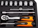 ZESTAW KLUCZY NASADOWYCH 1/4' SATYNOWY, 20 ELEMENTÓW
