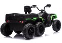 Quad Na Akumulator ATV 6 Kół Z Przyczepką JC606 24V 4x4 Zielony