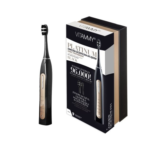 VITAMMY PLATINUM BLACK Szczoteczka soniczna do zębów, 5 trybów, 96 000 ruchów/min