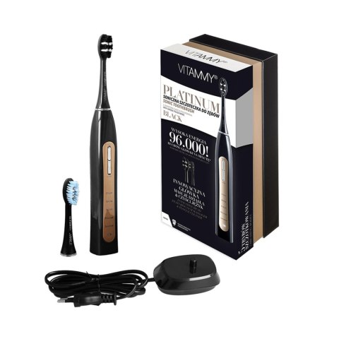 VITAMMY PLATINUM BLACK Szczoteczka soniczna do zębów, 5 trybów, 96 000 ruchów/min