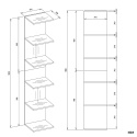 Regał Na Książki Segregatory Półka x6 Biały do Salonu Biura Wysoki 180 cm