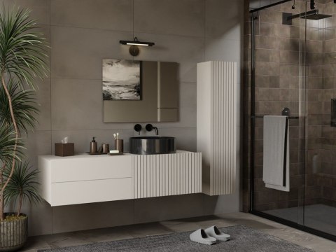 Szafka Pod Umywalkę Wisząca Kaszmir 2 Szuflady Drzwi 140cm Ryflowana Deko