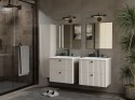 Szafka Łazienkowa Wisząca Słupek 3 Półki Ryflowana Kaszmir 135x31 Deko 1D
