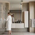 Szafka Łazienkowa Wisząca Słupek 3 Półki Ryflowana Kaszmir 135x31 Deko 1D