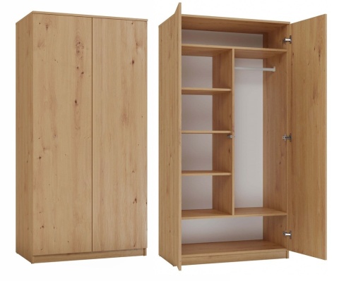 Szafa Garderoba Na Ubrania Do Sypialni Przedpokoju DD90 cm 7 Półek Artisan