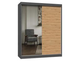 Szafa IGA 160 A/B ANTRACYT ARTISAN 1x Lustro Do Sypialni Przedpokoju