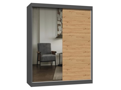 Szafa IGA 160 A/B ANTRACYT ARTISAN 1x Lustro Do Sypialni Przedpokoju