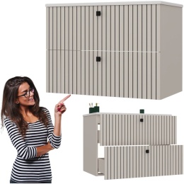 Szafka Pod Umywalkę Wisząca Kaszmir 2 Szuflady 80cm Ryflowana Deko+Umywalka