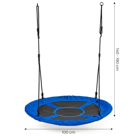 Huśtawka ogrodowa bocianie gniazdo 100 cm niebieska ECOTOYS