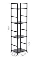 Regał drewniany nowoczesny metalowa rama LOFT 4 półki czarny ModernHome
