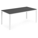 Stół ogrodowy 6-osobowy 156x78 cm polywood meble na taras szare białe MultiGarden