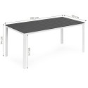 Stół ogrodowy 6-osobowy 156x78 cm polywood meble na taras szare białe MultiGarden