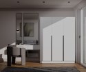 Szafa SENSO 3D 150 CM 3 Drzwi Czarne Uchwyty Do Salonu Sypialni BIEL