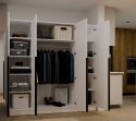 Szafa SENSO 4D 200 CM 4 Drzwi Czarne Uchwyty Do Salonu Sypialni BIEL